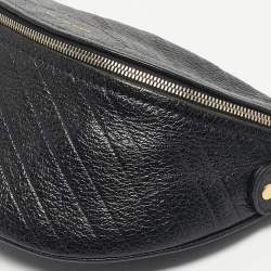 Pre Owned Balenciaga Black Diagonal Quilt Leather Souvenir Belt Bag