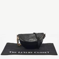 Pre Owned Balenciaga Black Diagonal Quilt Leather Souvenir Belt Bag