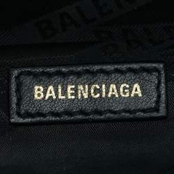 Pre Owned Balenciaga Black Diagonal Quilt Leather Souvenir Belt Bag