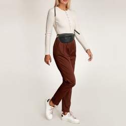 Pre Owned Balenciaga Black Diagonal Quilt Leather Souvenir Belt Bag