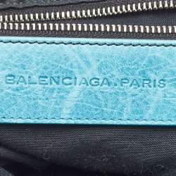 Pre Owned Balenciaga Sky Blue Leather GSH Work Tote