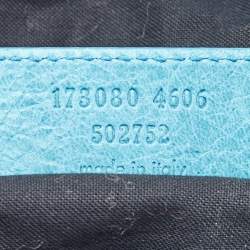 Pre Owned Balenciaga Sky Blue Leather GSH Work Tote