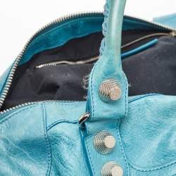 Pre Owned Balenciaga Sky Blue Leather GSH Work Tote