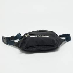 Pre Owned Balenciaga Black Nylon Explorer Belt Bag