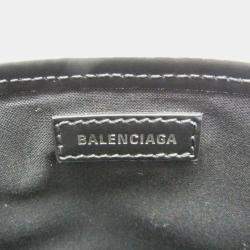 Pre Owned Balenciaga Navy Cabas S Black Canvas Leather Tote Bag