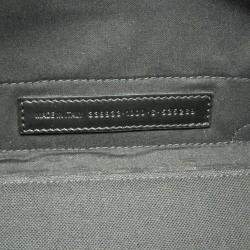 Pre Owned Balenciaga Navy Cabas S Black Canvas Leather Tote Bag