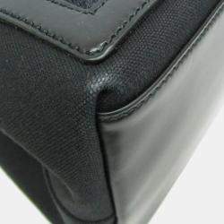 Pre Owned Balenciaga Navy Cabas S Black Canvas Leather Tote Bag