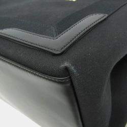 Pre Owned Balenciaga Navy Cabas S Black Canvas Leather Tote Bag