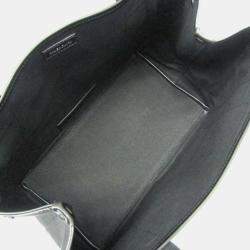 Pre Owned Balenciaga Navy Cabas S Black Canvas Leather Tote Bag