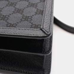 Pre Owned Balenciaga Hacker Project Small Black Canvas Leather Handbag