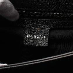 Pre Owned Balenciaga Hacker Project Small Black Canvas Leather Handbag