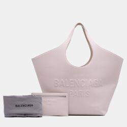Pre Owned Balenciaga Pink Medium Smooth Calfskin Mary Kate Tote
