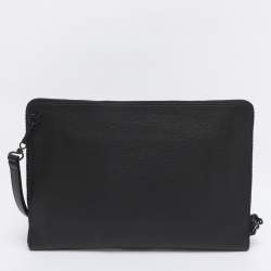 Pre Owned Balenciaga Black Leather Neo Pouch Clutch