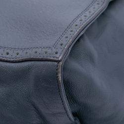 Pre Owned Balenciaga Blue Lambskin Motocross Classic Riva Velo Satchel