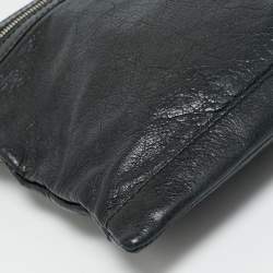 Pre Owned Balenciaga Black Leather Clip L Clutch