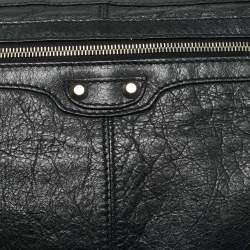 Pre Owned Balenciaga Black Leather Clip L Clutch