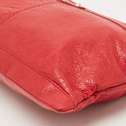 Pre Owned Balenciaga Red Leather Clip L Clutch