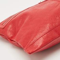 Pre Owned Balenciaga Red Leather Clip L Clutch