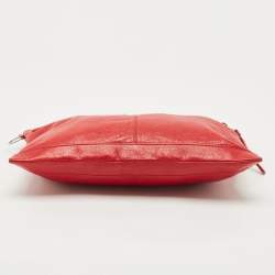 Pre Owned Balenciaga Red Leather Clip L Clutch