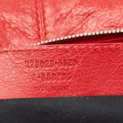Pre Owned Balenciaga Red Leather Clip L Clutch