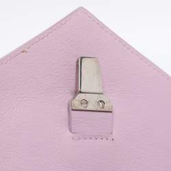 Pre Owned Balenciaga Pink Leather Papier Sight Clutch