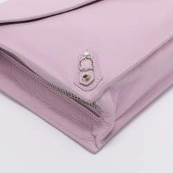 Pre Owned Balenciaga Pink Leather Papier Sight Clutch