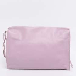 Pre Owned Balenciaga Pink Leather Papier Sight Clutch