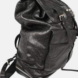Pre Owned Balenciaga Classic Traveller Black Leather Backpack