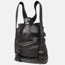 Pre Owned Balenciaga Classic Traveller Black Leather Backpack
