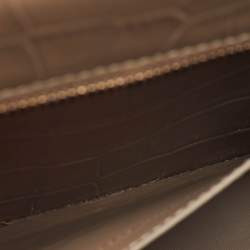 Pre Owned Balenciaga Beige Croc Embossed Leather Small Neo Classic City Bag