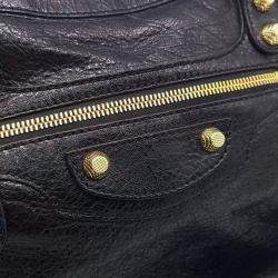 مملوكة مسبقًا حقيبة بالنسياغا نيو جاينت سيتي جلد أسود