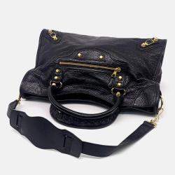 مملوكة مسبقًا حقيبة بالنسياغا نيو جاينت سيتي جلد أسود