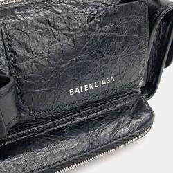 Pre Owned Balenciaga Black Leather Superbiz Shoulder Bag