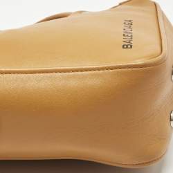 Pre Owned Balenciaga Mustard Yellow Leather Triangle Duffle S Bag