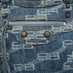 Pre Owned Balenciaga Blue BB Denim XS Neo Cagole Bag