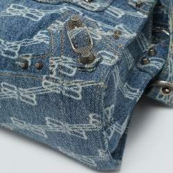 Pre Owned Balenciaga Blue BB Denim XS Neo Cagole Bag