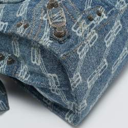 Pre Owned Balenciaga Blue BB Denim XS Neo Cagole Bag