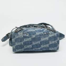 Pre Owned Balenciaga Blue BB Denim XS Neo Cagole Bag