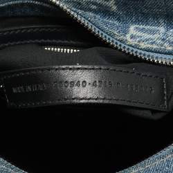 Pre Owned Balenciaga Blue BB Denim XS Neo Cagole Bag