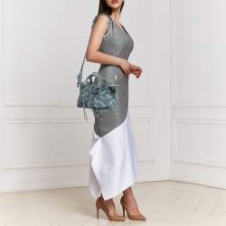 Pre Owned Balenciaga Blue BB Denim XS Neo Cagole Bag