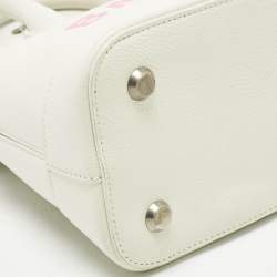 Pre Owned Balenciaga White/Pink Leather Small Ville Satchel