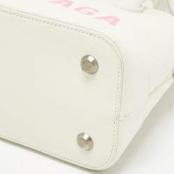 Pre Owned Balenciaga White/Pink Leather Small Ville Satchel