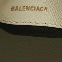 Pre Owned Balenciaga White/Pink Leather Small Ville Satchel
