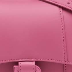 Pre Owned Balenciaga Pink Leather XS Hourglass Top Handle Bag