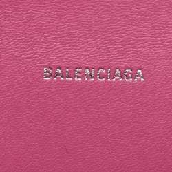 Pre Owned Balenciaga Pink Leather XS Hourglass Top Handle Bag