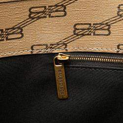 Pre Owned Balenciaga Brown Large BB Monogram Coated Canvas Signature East West Shopper Bag