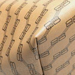 Pre Owned Balenciaga Brown Large BB Monogram Coated Canvas Signature East West Shopper Bag