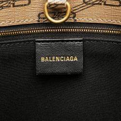 Pre Owned Balenciaga Brown Large BB Monogram Coated Canvas Signature East West Shopper Bag