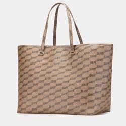 Pre Owned Balenciaga Brown Large BB Monogram Coated Canvas Signature East West Shopper Bag