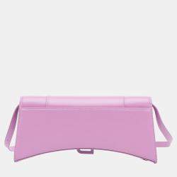 Pre Owned Balenciaga Hourglass Stretch Pink Leather Shoulder Bag
